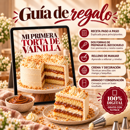 Pack Mi Primera Torta de Vainilla, Manjar y Crema — Guía digital de regalo