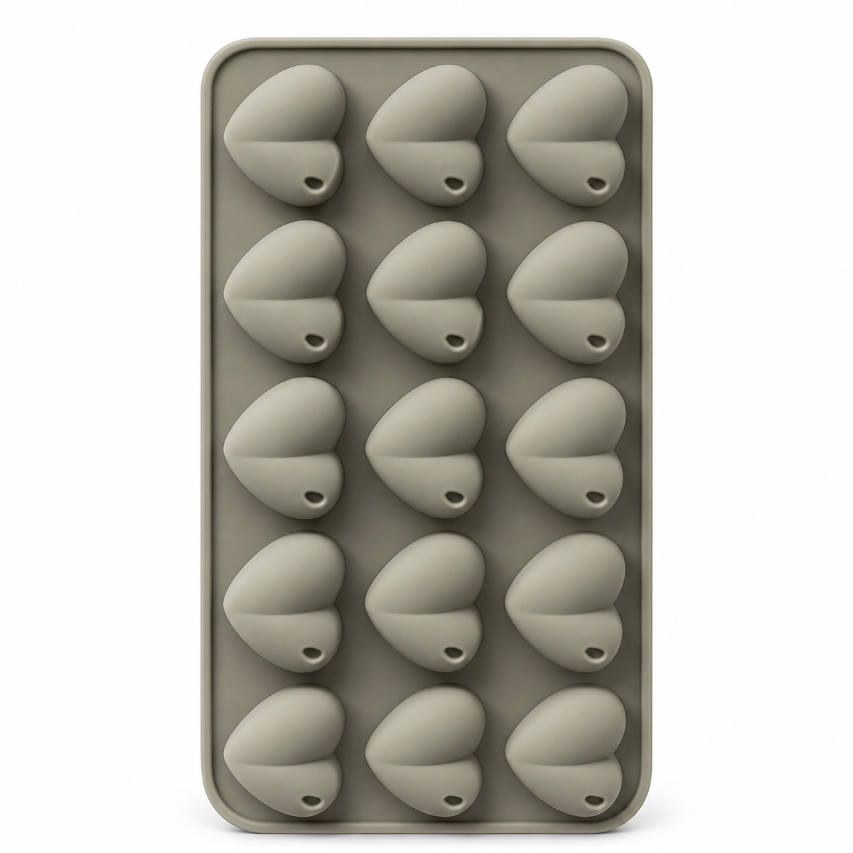 Molde de Silicona Zhengchang Corazones – 15 Cavidades, 21,5 × 10,7 cm, producto individual sobre fondo blanco