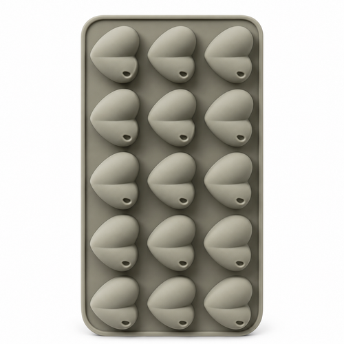 Molde de Silicona Zhengchang Corazones – 15 Cavidades, 21,5 × 10,7 cm, producto individual sobre fondo blanco