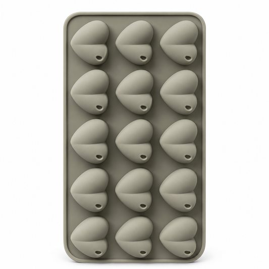 Molde de Silicona Zhengchang Corazones – 15 Cavidades, 21,5 × 10,7 cm, producto individual sobre fondo blanco