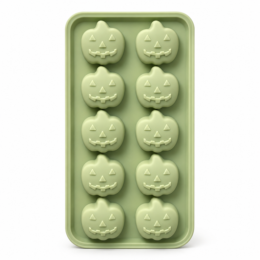 Molde de Silicona para Chocolates Calabazas – 10 Cavidades sobre fondo blanco