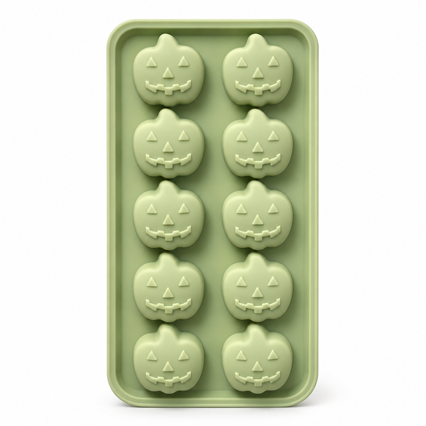 Molde de Silicona para Chocolates Calabazas – 10 Cavidades sobre fondo blanco