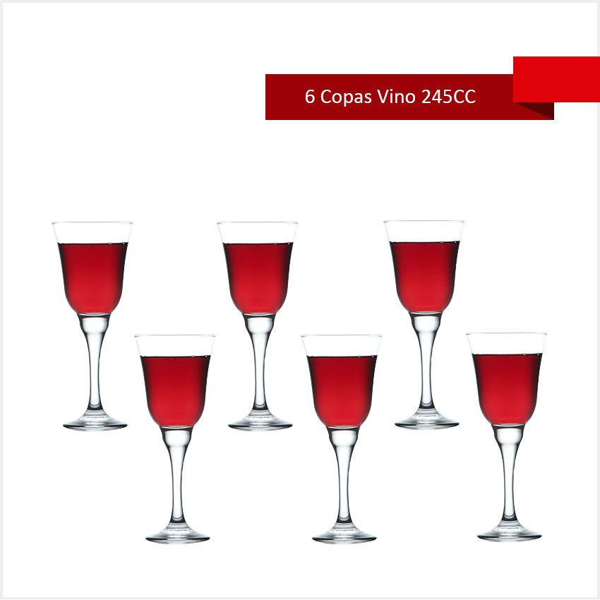 Set 6 Copas Vino 245 cc
